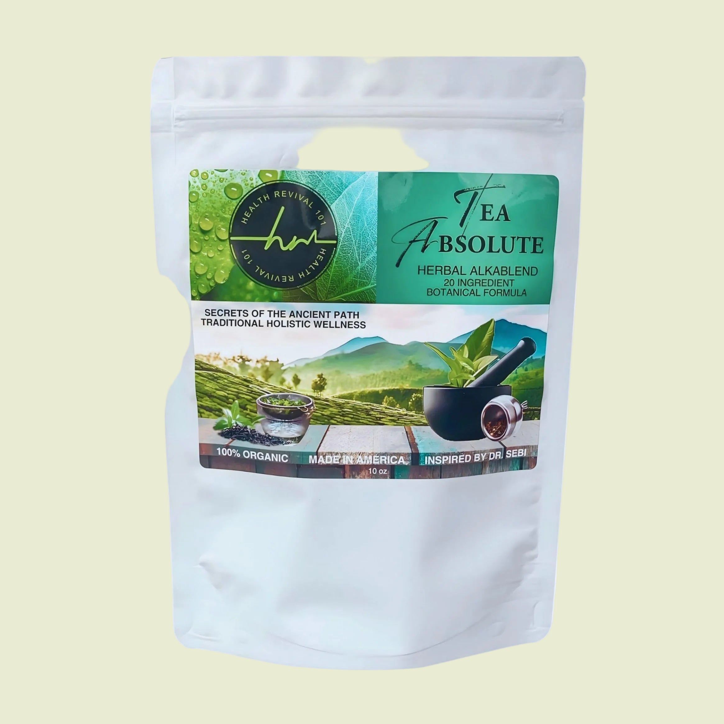 Tea Absolute Alkablend – Organic Loose Leaf Herbal Tea, 20-Ingredient Botanical Wellness Blend for Gut Health, Detox & Immune Support – Daytime Energy & Focus Blend, Caffeine-Free